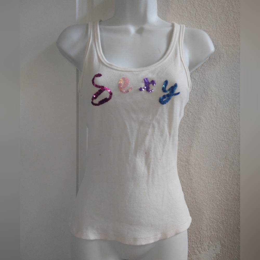 Vintage Y2K Victoria's Secret Ribbed Sequence Tank Top